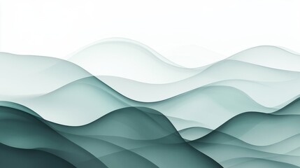 Aufkleber - Gentle gradient of abstract pencil strokes in soothing green and gray hues flowing smoothly across the canvas