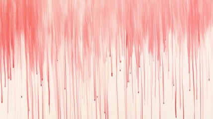 Poster - Abstract pastel coral pencil strokes create a calming backdrop with gentle drips and delicate hues