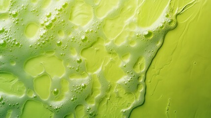 Aufkleber - Vibrant lime green background with textured patterns and bubbles creating a dynamic visual effect and depth