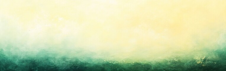 Poster - Soothing gradient of emerald green fading to soft yellow creating a calming atmosphere