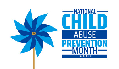 Wall Mural - national child abuse prevention month background banner or poster design template. observed every ye