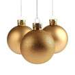 © Adobe Contributor - [Transparent Background PNG]Golden Christmas Ornaments Hanging