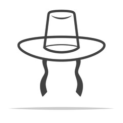 Wall Mural - gat korean traditional hat outline icon transparent vector isolated
