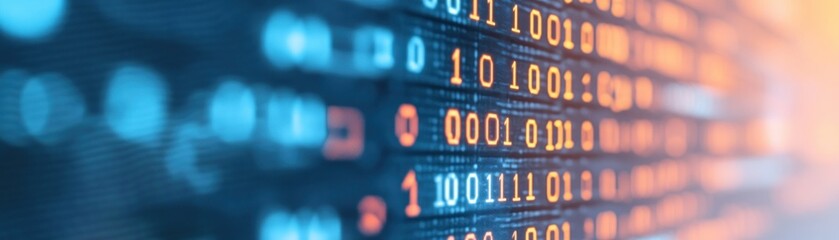 Display of binary data in digital computer information technology