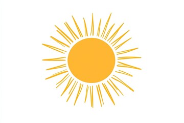 Cute Hand-Drawn Sun Illustration Yellow Sunny Design for Summer Projects