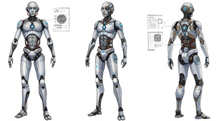 futuristic humanoid robot with detailed design and advanced technology appearance