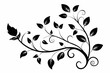 © Pinak - elegant leafy vine line art silhouette vector illustration