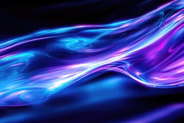 Wall Mural - abstract vibrant fluid waves of neon blue and purple. dynamic flowing shapes create a mesmerizing vi
