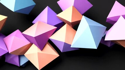 Colorful pyramids on dark background; website banner