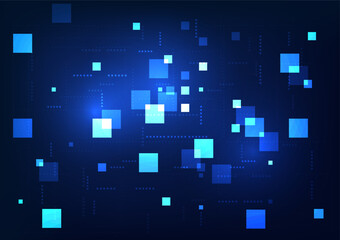 abstract technology background. geometric squares connected with elements. represents data storage a
