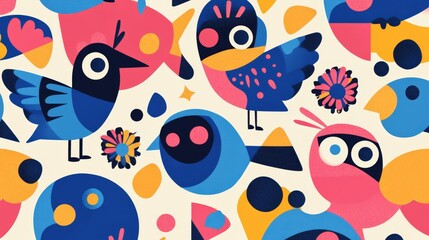 Naklejka na meble Vibrant bird design showcase art studio digital illustration colorful environment close-up view cute gigapixel concept