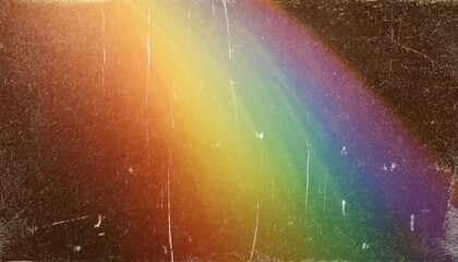 Aufkleber - vintage textured rainbow gradient with grunge scratches and faded colors, ideal for retro designs, overlays, and background