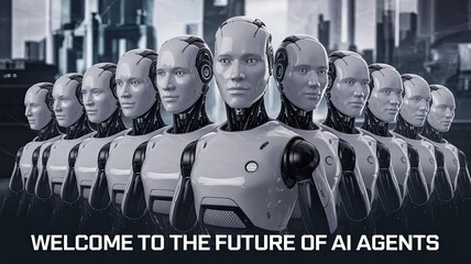 AI Agents, poster design with text