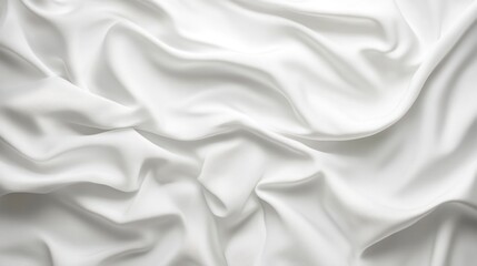 Poster - Close-up of soft, white fabric with elegant folds and drapes.
