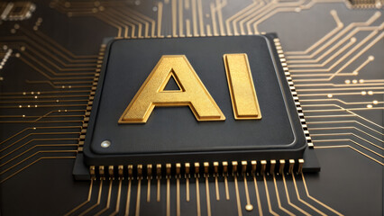 Leinwandbilder - A close-up of a microchip featuring a prominent 