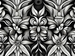 Wall Mural - Vintage Floral Elegance: Seamless Patterns for Timeless Decor