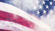 © Planetz - A close-up of an American flag, featuring red and white stripes with a blue field adorned with white stars, partially obscured by a wispy fog.