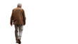 © pngcorner - Elderly man walking away on transparent background