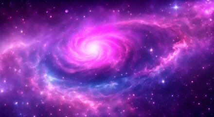 Wall Mural - Amazingly colorful galaxy in outer space with swirling sparkling stars vibrant nebulae in pinks blues and purples and a glowing radiant core 4K