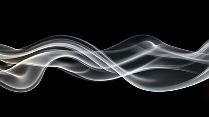 Wall Mural - Abstract smoke waves on black background