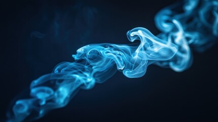 Wall Mural - abstract swirling blue smoke (1)