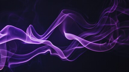Wall Mural - purple smoke on black background, purple, purple waves, purple swirls, purple abstract design, overl