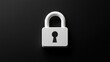 © Blackmint Studio - A white padlock is displayed prominently against a black background, highlighting its shape and keyhole. This symbolizes the importance of digital security and privacy in today's world