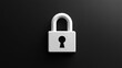 © Blackmint Studio - A white padlock is displayed prominently on a dark background, symbolizing security and protection in various contexts like personal information and digital safety