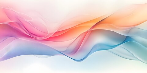Poster - Soft Abstract Background with Flowing Waves in Pastel Colors