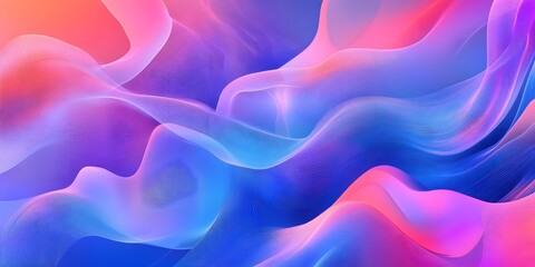 Poster - Abstract colorful waves in vibrant hues of pink, blue, and purple