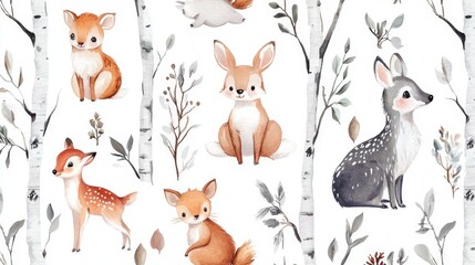  Create whimsical watercolor patterns in a birch grove nature art forest gigapixel colorful design