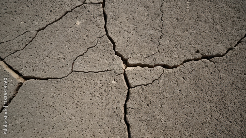Cracked earth surface highlighting drought and soil erosion effects in ...