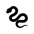 © Techzaka - Black cute snake silhouette vector flat illustration design.