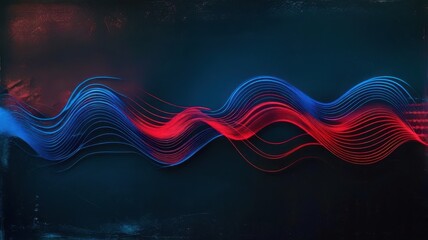 Wall Mural - a blue and red wave with a black background