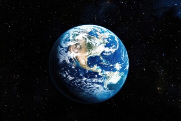 Wall Mural - a view of the earth from space with stars shining in the background