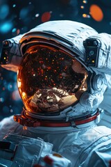 Wall Mural - a detailed view of a person wearing a space suit, ideal for sci-fi themed projects or illustrations