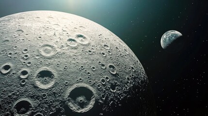 Wall Mural - a picture of the moon and the earth