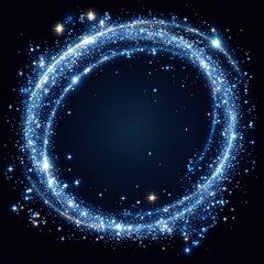 Wall Mural - blue light circle magic blue glow.