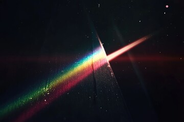 Wall Mural - prismatic light refraction in dark space