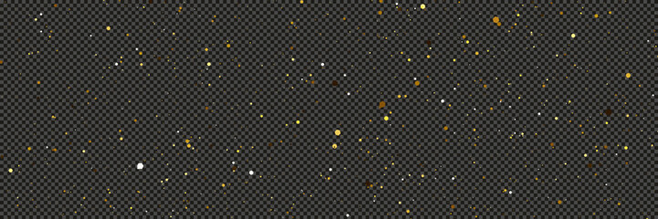 Wall Mural - gold glittering dust with stars on transparent backdrop