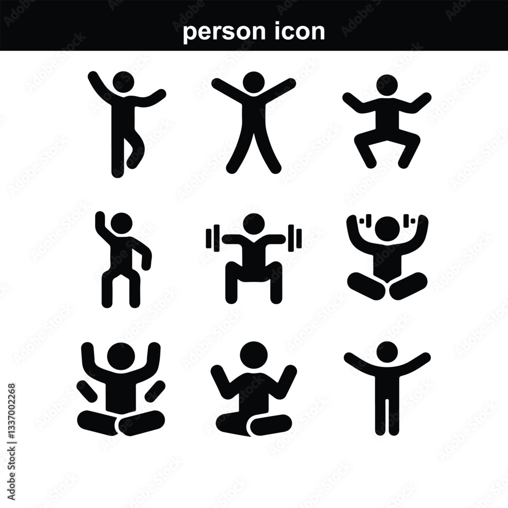 person icon on white background Restroom Sign Set of people icons in ...