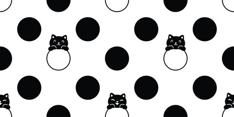 Wall Mural - cat seamless pattern calico kitten polka dot cartoon doodle pet tile background gift wrapping paper 