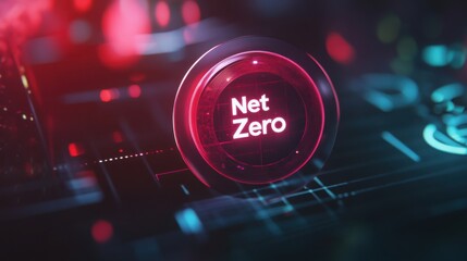 Poster - Abstract Glowing Icon Representing Net Zero in a Clean Design