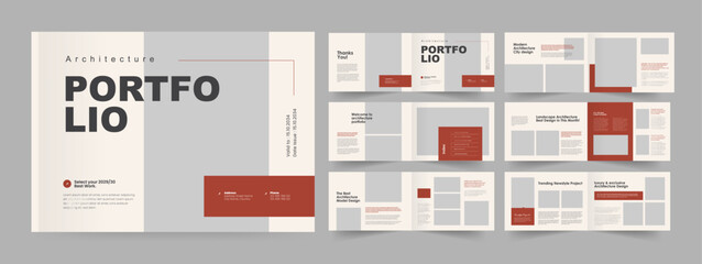 Wall Mural - Modern Portfolio Brochure, Landscape Architecture Portfolio Template.