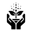 © Vera Kokorina - Silhouette icon of a plant being watered, symbolizing nurturing and growth