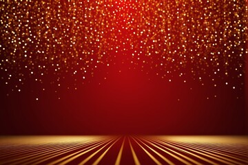 Wall Mural - a red background with gold glitters and a spotlight