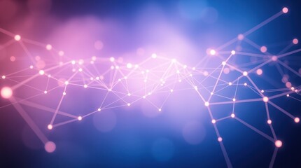 Wall Mural - abstract network connection, glowing nodes, digital space, technology background, website header