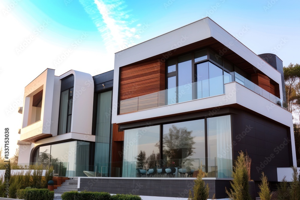 big-modern-american-house-architecture-building-villa-stock-photo