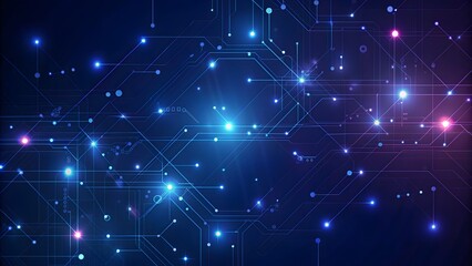 Abstract technology and science background. Mesh or network with lines and geometric shapes