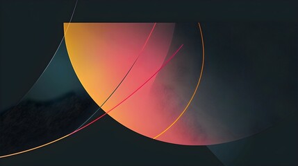 Minimalist Futuristic Abstract Background with Glowing Neon Lines